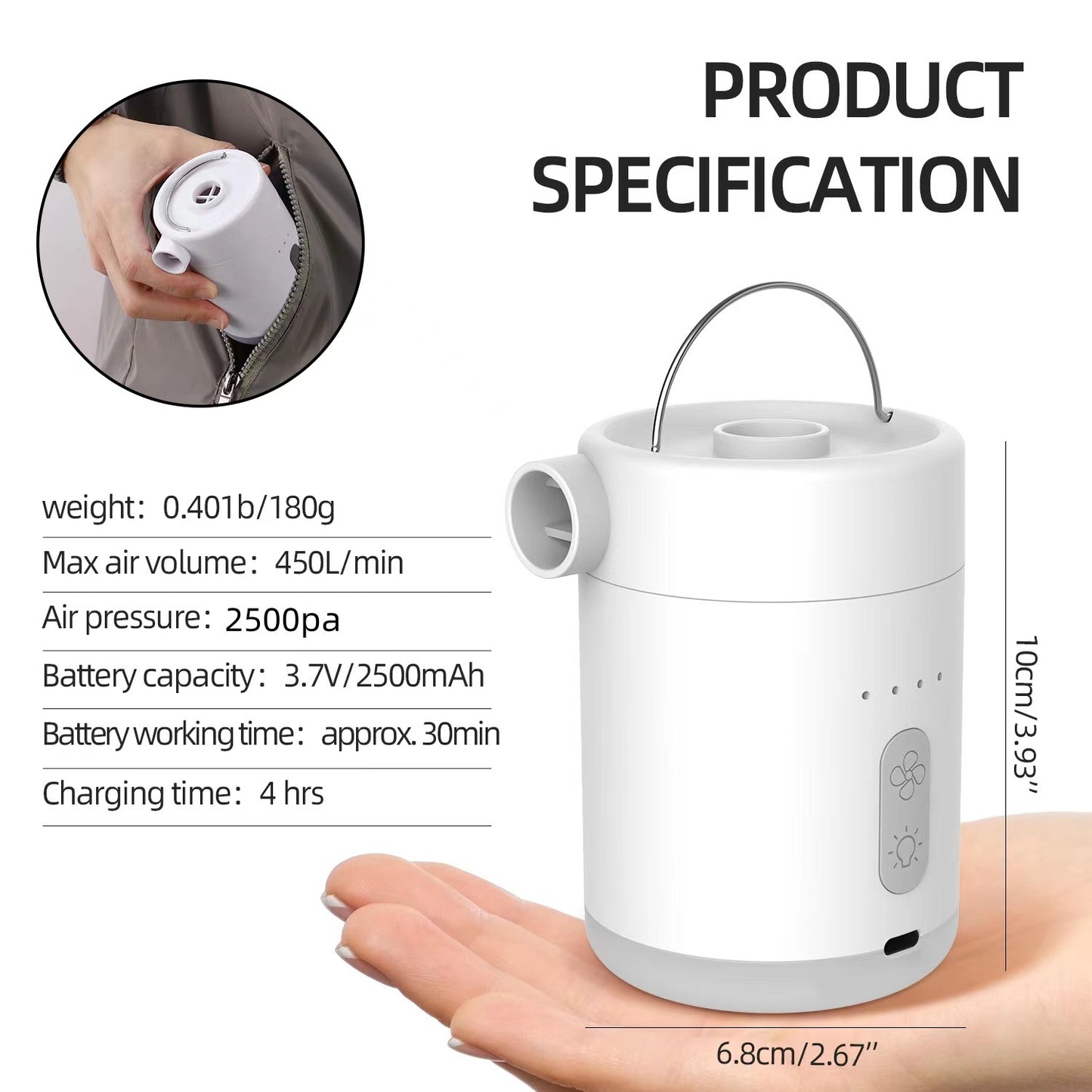 Multifunctional Portable Electric Mini Wireless Air Pump