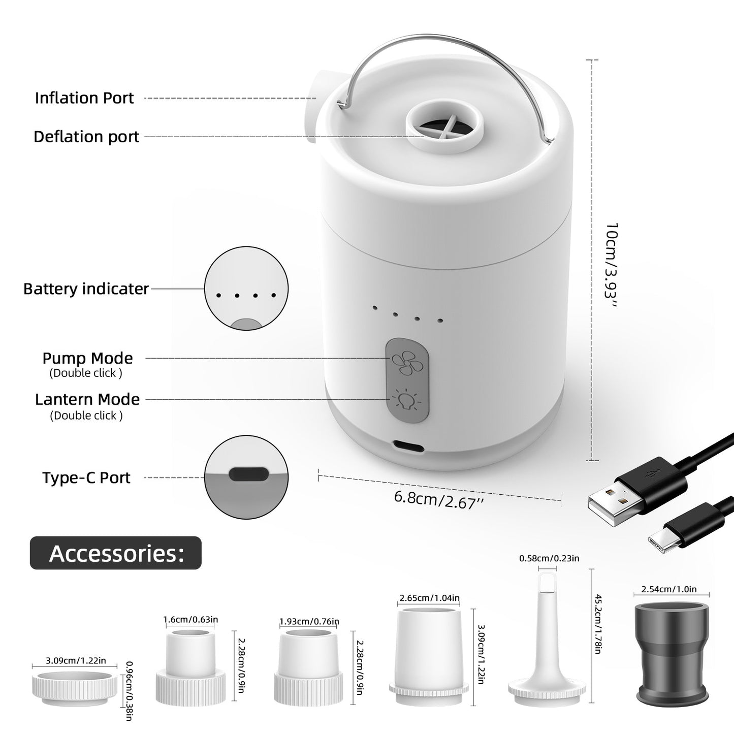 Multifunctional Portable Electric Mini Wireless Air Pump